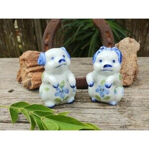 Vintage Porcelain Piglets Salt & Pepper Shakers